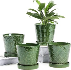 5” ceramic pots, set of 4