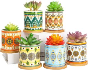 3” ceramic pots set of 6