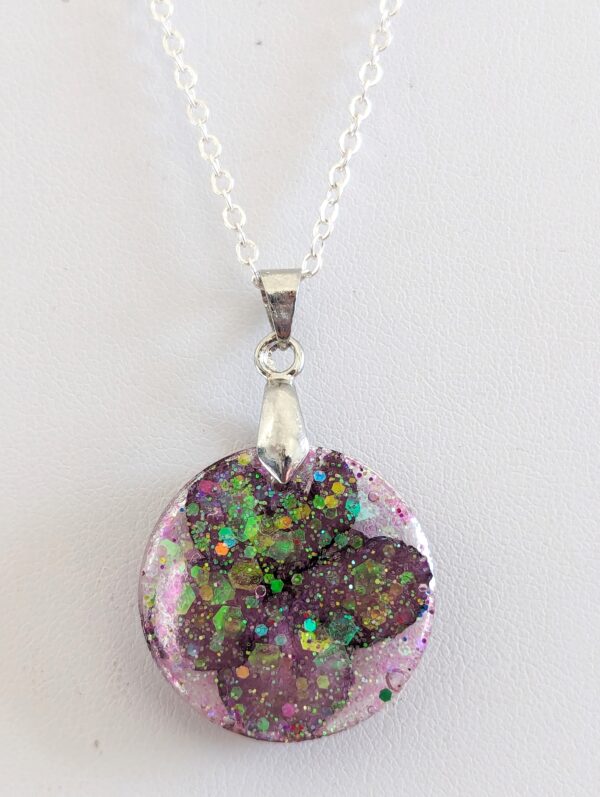 Real Jolly Fireball Flower Preserved In A Resin Necklace - Image 7