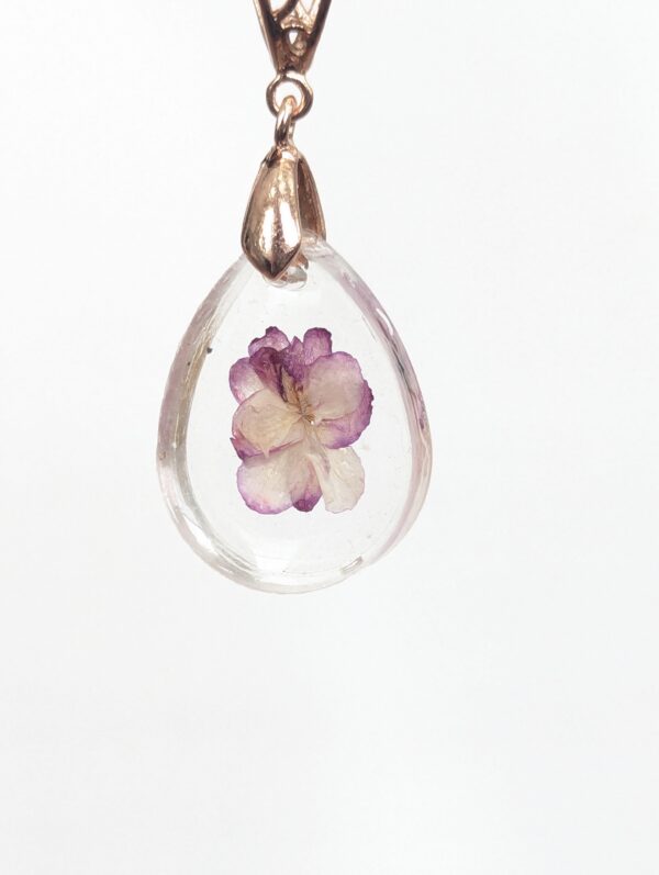 Ness Satin Rose African Violet Preserved In A Resin Pendant - Image 6